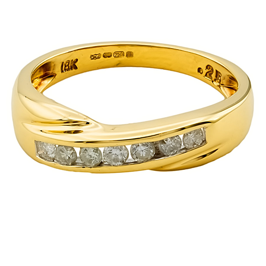 18ct Gold Diamond 0.25cts Half Eternity Ring size N
